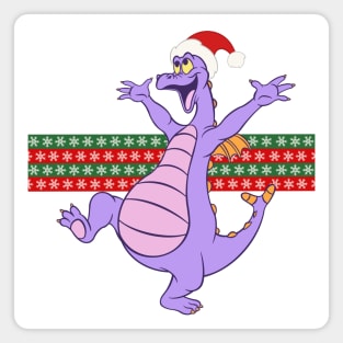 Happy little purple dragon of imagination Christmas holidays jumper Magnet